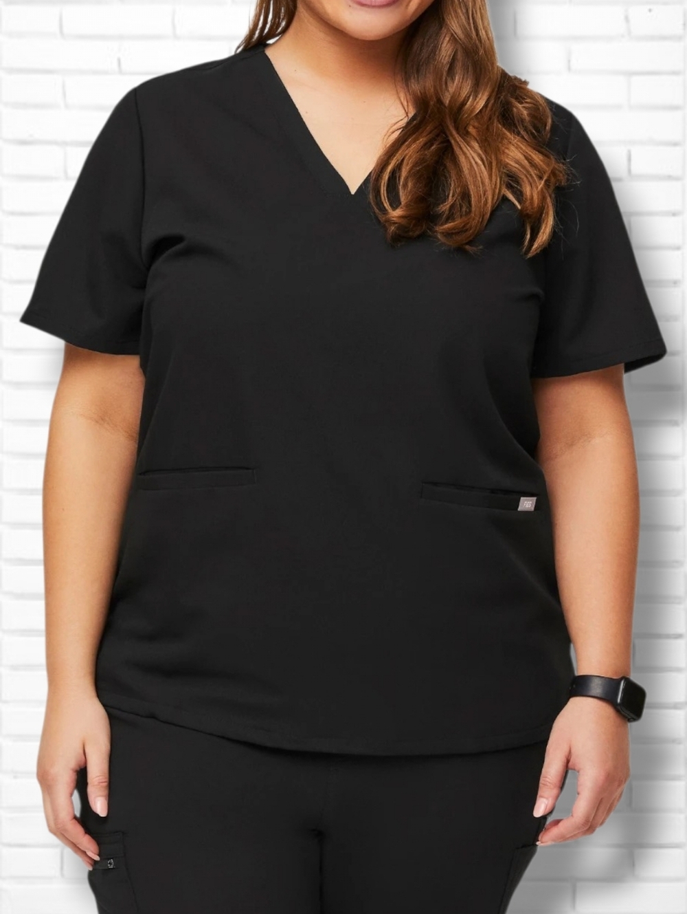 Figs Casma Black Three-Pocket Scrub Short Sleeve Top Size XXL